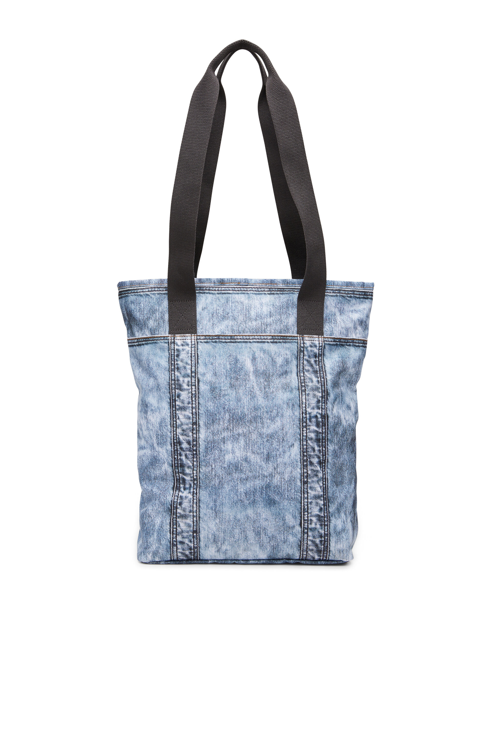 Diesel - DIESEL TOTE, Unisex's Tote bag in trompe l'oeil denim in Blue - 2