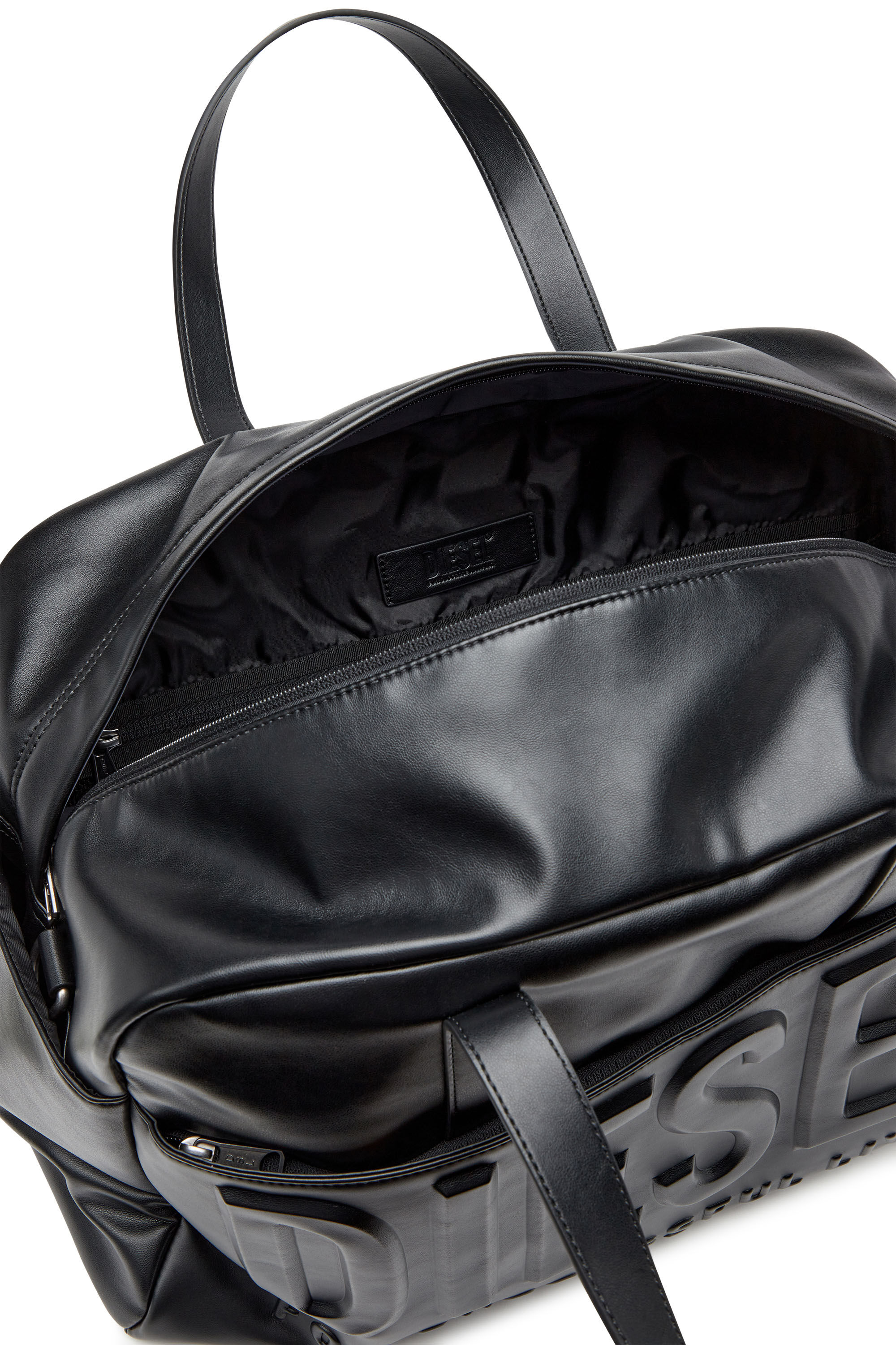 Diesel - DSL 3D DUFFLE L X, Man's Dsl 3D L-Duffle bag with extreme 3D logo in Black - 2
